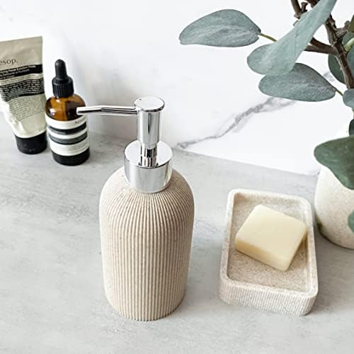 Lunestella Modern Elegant Design Banheiro Distribuidor de sabão de mão com bomba de prensa de prata, loção, sabonete