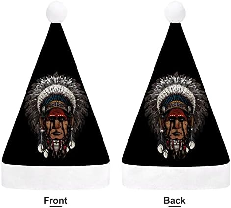 Chapéu de Natal do Guerreiro Indiano Nativo Americano Chaho Papai Noel Chapé