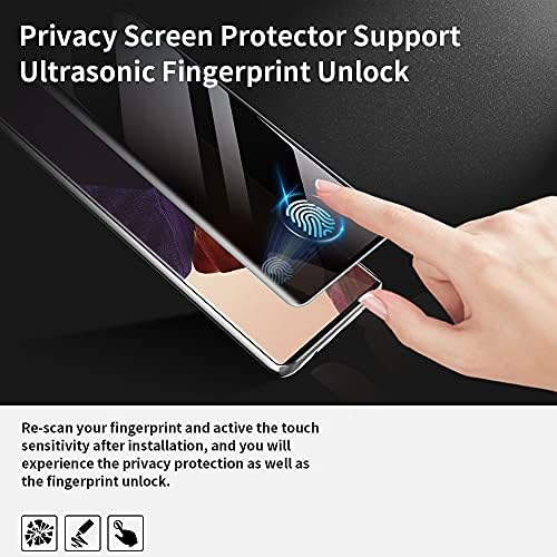 Pacote TOCOL 4 para Samsung Galaxy Note 20 Ultra - 2 Pacote Privacy Privacy Flexible Soft TPU Screen Protector [Anti -Peeping]