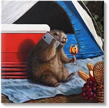 Stuell Industries Camping Ten Tent Muskrat Picnic Canvas Arte, Design de Lucia Heffernan