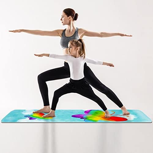 Butterfly LGBT Pride Rainbow Rainbow Extra Gross Gross Yoga Mat - Eco Friendly Longe Excurting & Fitness Mat Treping Tat