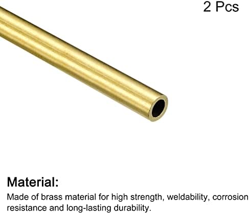 Tubo de latão de Uxcell, 6mm od 1mm de espessura da parede de 100 mm de comprimento de tubo redondo para a indústria, projetos de