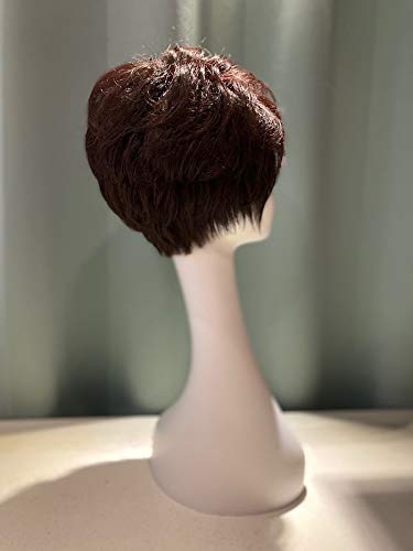 Lady Fashion Wig Made Filed Hunman Hair com fibra sintética marrom