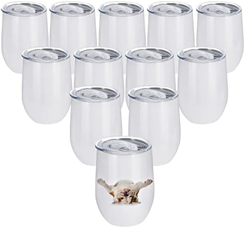 Youke Ola 12 pacote Sublimação Tumbllers em branco Moduque sem caule Tumbler de aço inoxidável a granel aço com tampa para