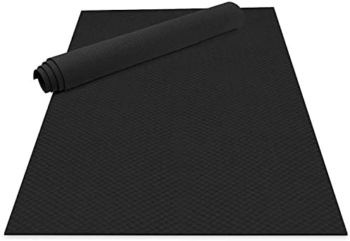 Odoland grande ioga mat 72 '' x 48 '' x6mm para pilates que estiquem exercícios de ginástica em casa, preto e rolo de espuma