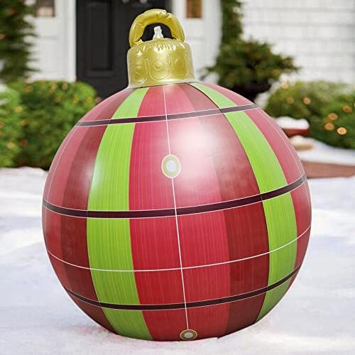 Gone 24 polegadas de Natal ao ar livre PVC inflável decoração de bola gigante de natal de Natal decorações de árvores de natal,