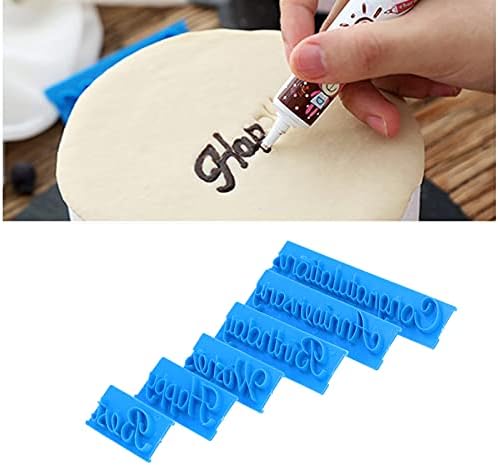 6pcs Bolo Mold, Words Stamp Feliz Aniversário de Parabéns Aniversário de Parabéns De votos de Letter Letter Manguito Definir Decoração