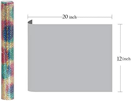 Sunice 12 x20 folha holográfica cor htv vinil rolo para camisetas diy transferência de calor ferro de vinil rolo