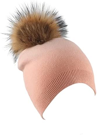 Equipamento de cabeça de neve para homens de inverno feminino outono chapéu de pímço faux gradiente bobble chapéu de malha