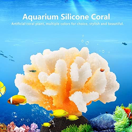 Garosa Fish Tank de silicone artificial Planta de coral natural Aquários ecológicos de peixes Ornamento de planta de cama para aquários