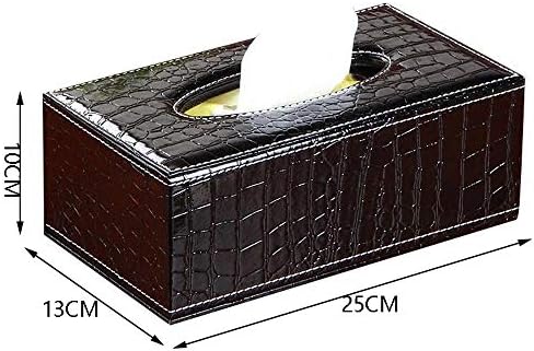 Portador de caixa de papel de couro PU elegante, suporte de tecido facial com fundo magnético, suporte de papel de bombeamento