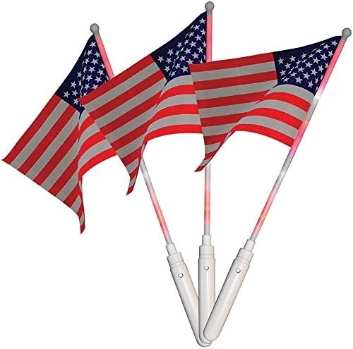EUA American liderou a luz brilhante 4 de julho de bandeiras piscantes