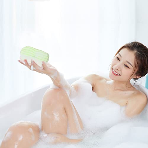 Homoyoyo Bath Screwber 2pcs chuveiro Mulheres Crianças Esfoliador para pendurar spa de corpo verde calmante com esponja homens