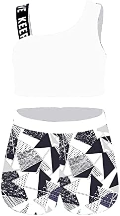 Nimiya Kids Girls Athletic Tankini Roupet Crop Top com roupas de ginástica de dança de balé