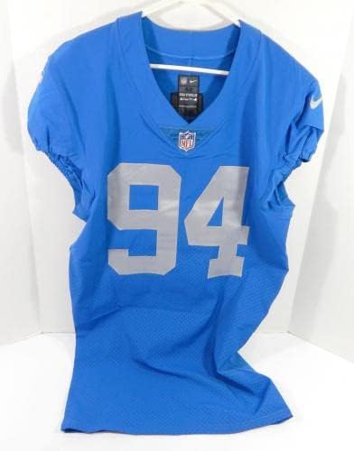 2017 Detroit Lions Ezekiel Ansah 94 Jogo emitido Blue Jersey Ação