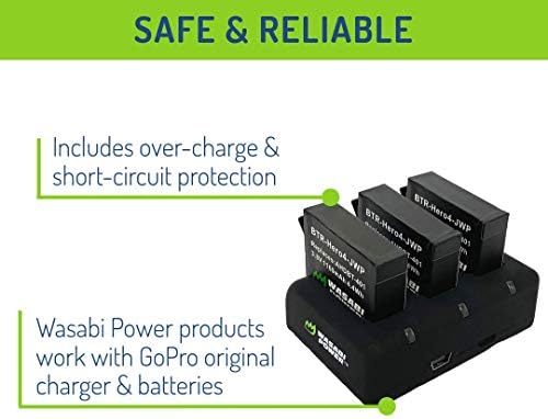 Bateria Wasabi Power Hero4 e carregador triplo USB para GoPro AHDBT-401, Hero 4