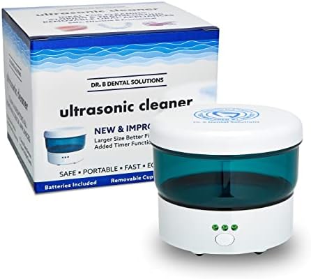 Dr. B Soluções Dentárias Limpador ultrassônico, máquina de limpeza de ondas de alta frequência para dentaduras, guardas noturnos,