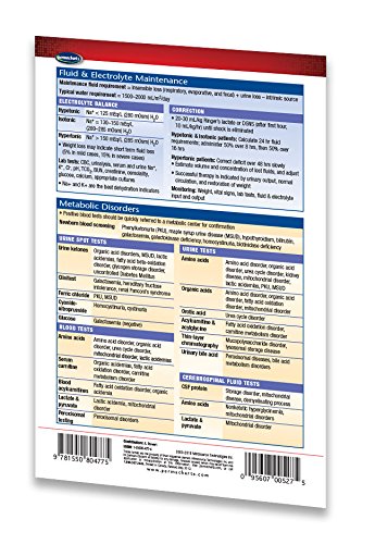 Guia de cuidados pediátricos I - 4,5 x 6,75 Guia de referência rápida laminada de bolso médico por Permacharts