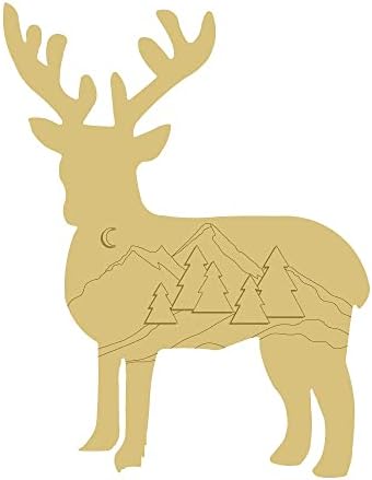 3d Deer Cutout Man Cave Country Décor Decor Door Hanger Mdf Shape Canvas Style 4 Art 1…