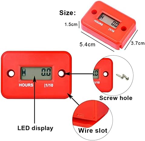 DISCOGOODS IMPRESSÃO DIGITAL LCD DIGITAL INDUTIVO MOTORCIO DE MOTORAÇÃO ATV ATV Snowmobile Marine Boat Hour Medro