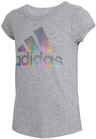 Camiseta de coleta de manga curta de meninas adidas