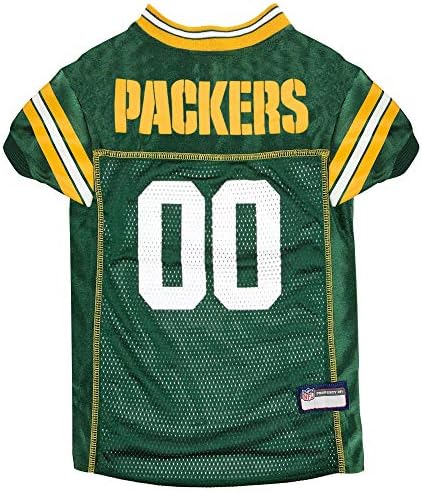 NFL Green Bay Packers Jersey, tamanho: X-Large. Melhor fantasia de camisa de futebol para cães e gatos. Camisa de camisa licenciada.