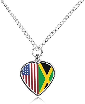 USA FIAG Jamaican Bandeira Pet Urna Colar personalizada portador de cinzas Coração Pingente Pingente Memorial Jóias Personalizadas