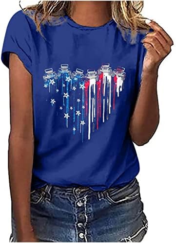 American Flag Shirt for Women Novelty Truck Graphic Tees