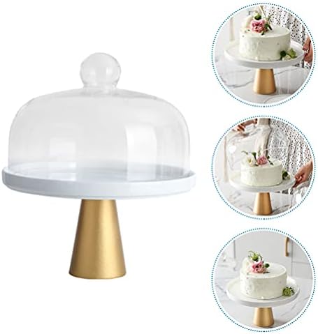 Bolo redondo genérico Bolo de 1pc Bolo Stand com Dome Cover Cupcake Display Stand Stand Sobersert Container para Bandeja