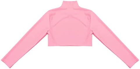 iiniim garotas garotas esticadas de manga comprida Turtleneck pescoço colheita de colheita de esportes atléticos Top Top-shirt