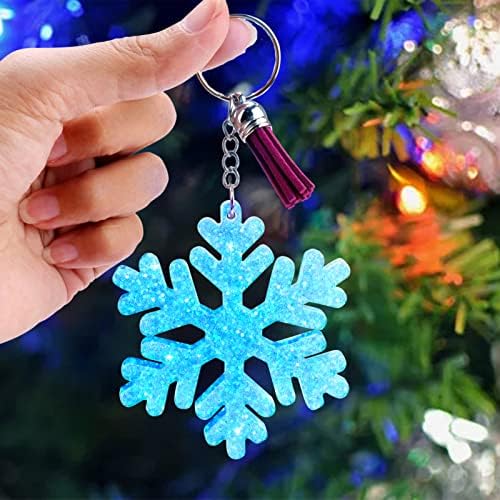 Juome Christmas Resin molde silicone, resina Angel Fairy Snowflake Ornaments Moldes pendentes para resina epóxi, DIY