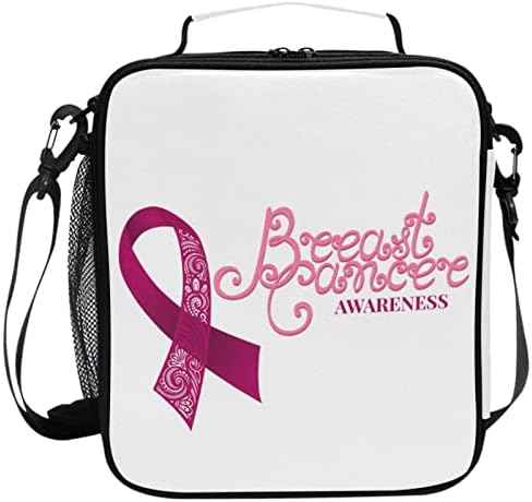 ZZXXB Câncer de mama Consciência da lancheira isolada caixa de lancheira reutilizável bolsa fria