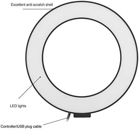 Anel de selfie Luz, lâmpada de luz de lâmpada de luminária LED, moda 3 tipos de ajuste de brilho, luz de mesa para transmissão ao