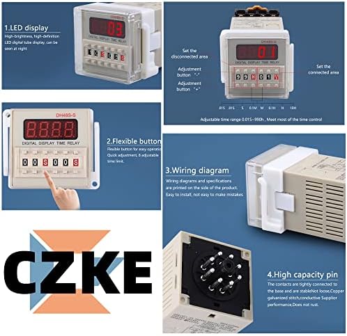 AKDE DH48S-2Z H5CN 0.01S-99H99M Relé Digital Timer no atraso 8 pinos SPDT 2 Grupos Contatos Atraso DC12V DC24V AC110V AC220V