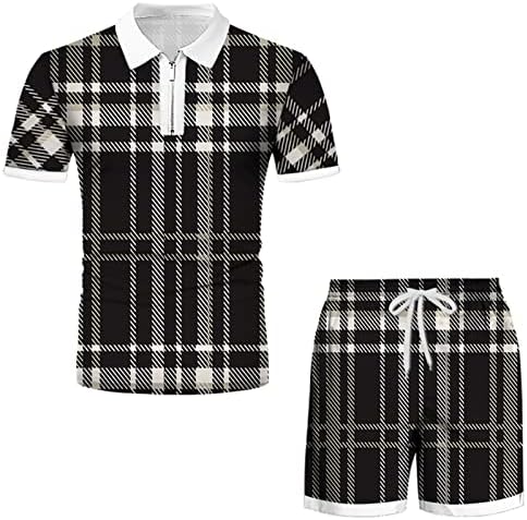 Roupa de 2 peças masculinas Camisa de manga curta e shorts de traje curto