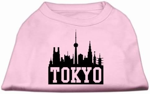 Tokyo Skyline Screen Print Camisa clara rosa xxxl