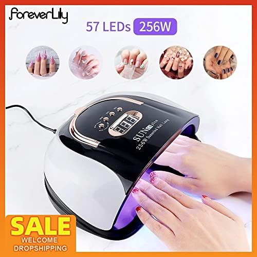 265W Lâmpada UV da lâmpada de unha do secador de unhas para curar todo o sensor de preto de gel de manicure Manicure