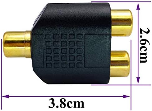 Adaptador de divisor de Aaotokk RCA y, fêmea de ouro de 2,2 rca para 2 rcA feminino jack áudio video y splitter adaptadores