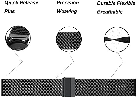 Eanwireless compatível com Garmin Vivoactive 3/Garmin Venu Sq 20mm Substituição Banda de cinta de reposição ， Milanês e aço inoxidável