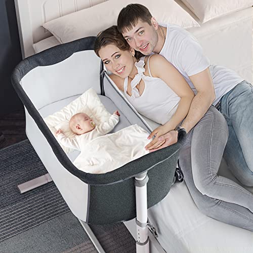 Alvod Baby Bassinet, dorminhoco de cabeceira para bebê, cama de berçário de bebê para bebês, 9 altura ajustável para sofá de cama,