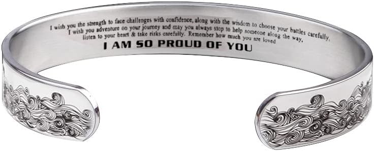 Fuqimanman2020 Bracelets inspiradores para mulheres Presente personalizado para seu Mantra Bangle Bange Birthda