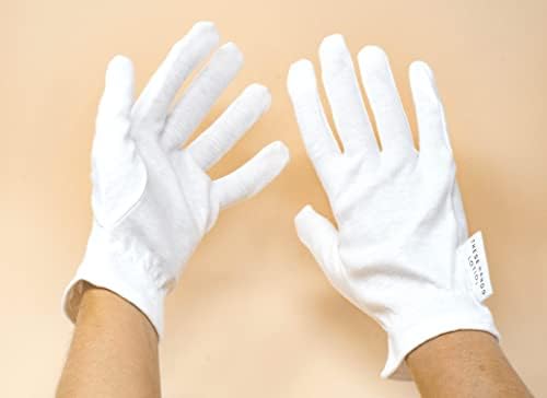 Essas mãos hidratam as luvas de algodão - algodão | Branco hipoalergênico