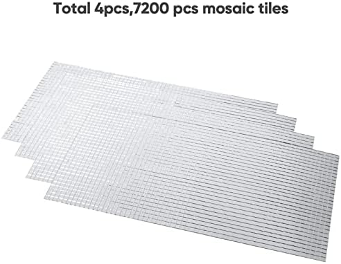 PP Opount 7200 PCs Mosaico auto-adesivo, mosaicos espelhados para decoração artesanal, decoração interna, bola de discoteca