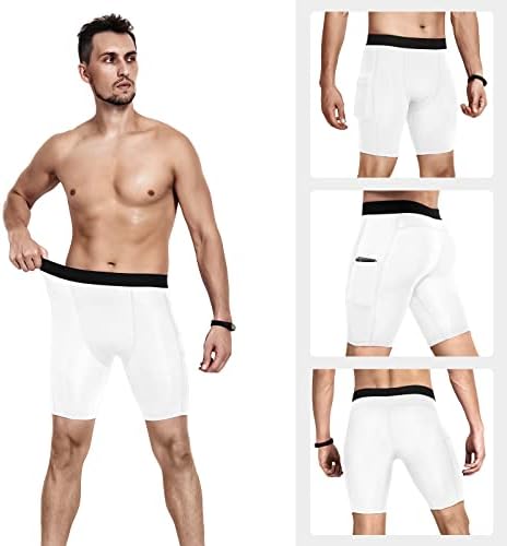 Shorts de compressão Niksa Men 3 pacote, roupas íntimas de compressão para homens atléticos com bolsos, executando shorts