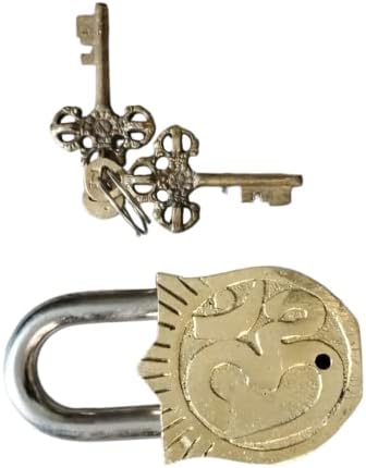 Deusa Kali Design Brass Lock Padlock, design de antiguidades artesanais, combinação colecionável exclusiva de estilo