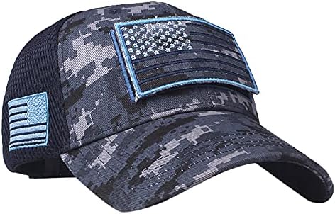 Camo American Flag Patch Hat Hat Baseball Caps Retro vintage lavado