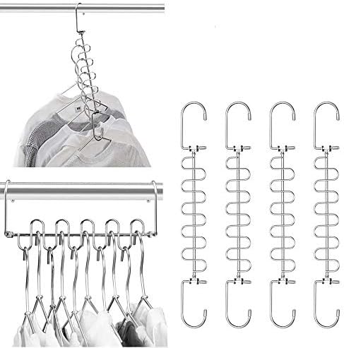 Meetu Space Saving cabids Magic Hanger Metal Closet Organizador para armário de armário de armário Organization Closet