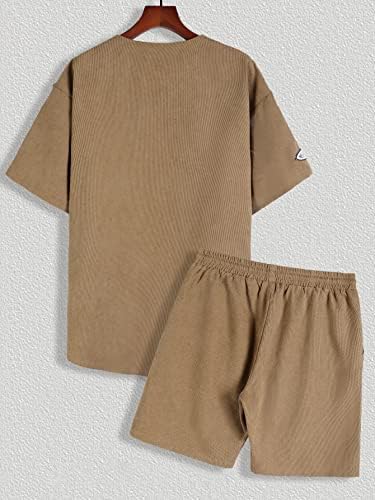 Nibhz roupas de duas peças para homens, letra de letra GRAPHIC DOLTO ombro e shorts