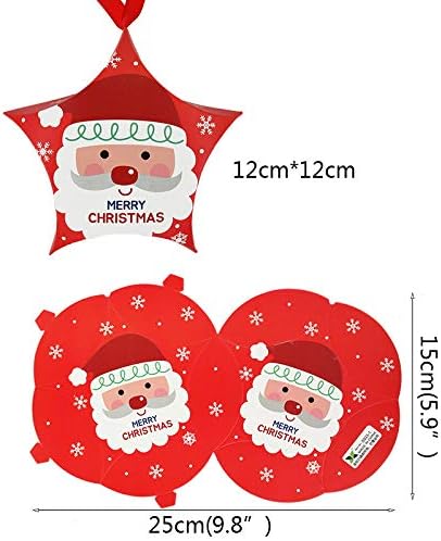 LLCUP PAPER PAPER PERMELHO, 5PCS PAPEL Caixas de presente com fita para materiais de materiais de Natal Xmas Ano Novo Favorias