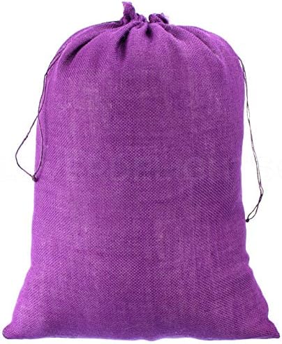 Bolsa de estopa roxa CleverDelights - 18 x 24 - Bolsa de bolsa de cordão de juta natural